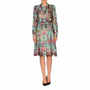 Manila Grace Multicolor Geometric Print Dress